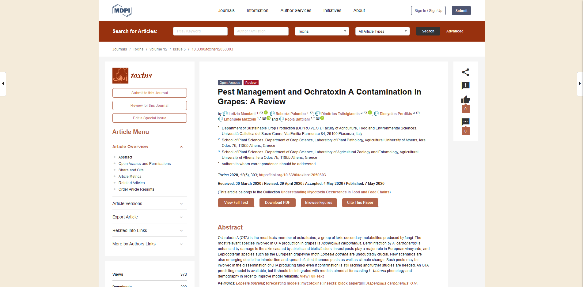 OchraVine at Toxins journal OchraVine at Toxins journal